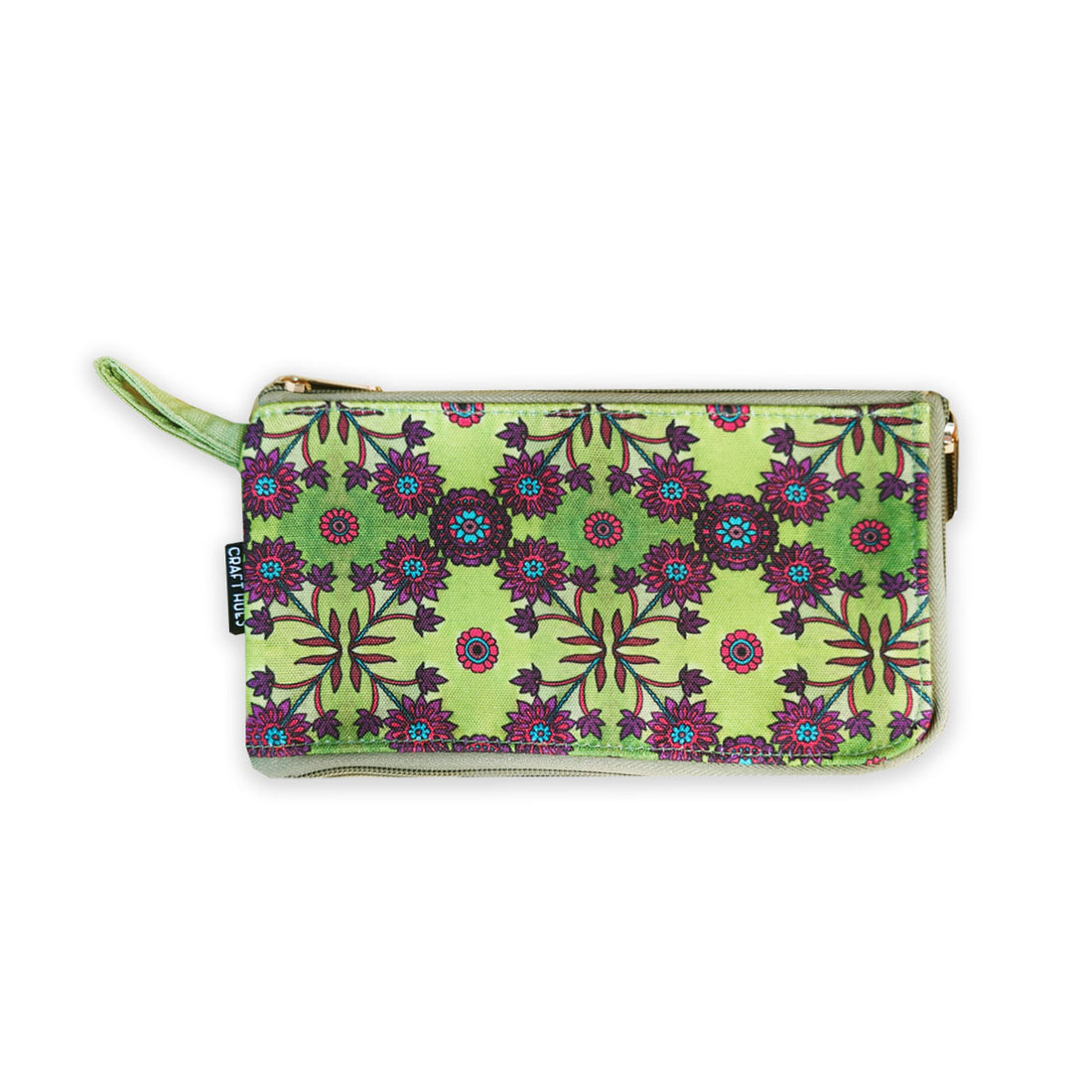 Dual zip-green purple flower tile