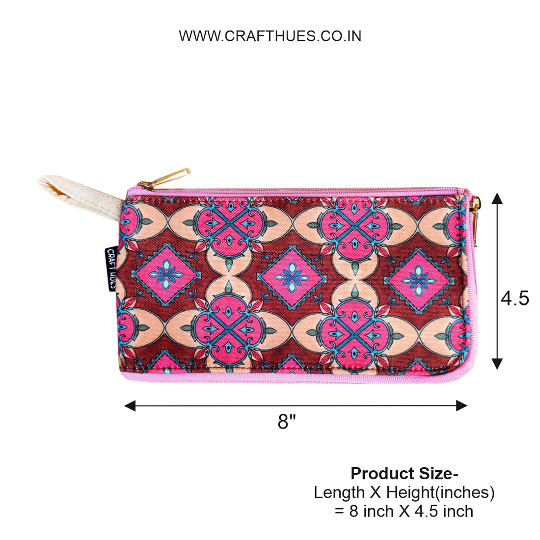 Dual zip-maroon beige tile