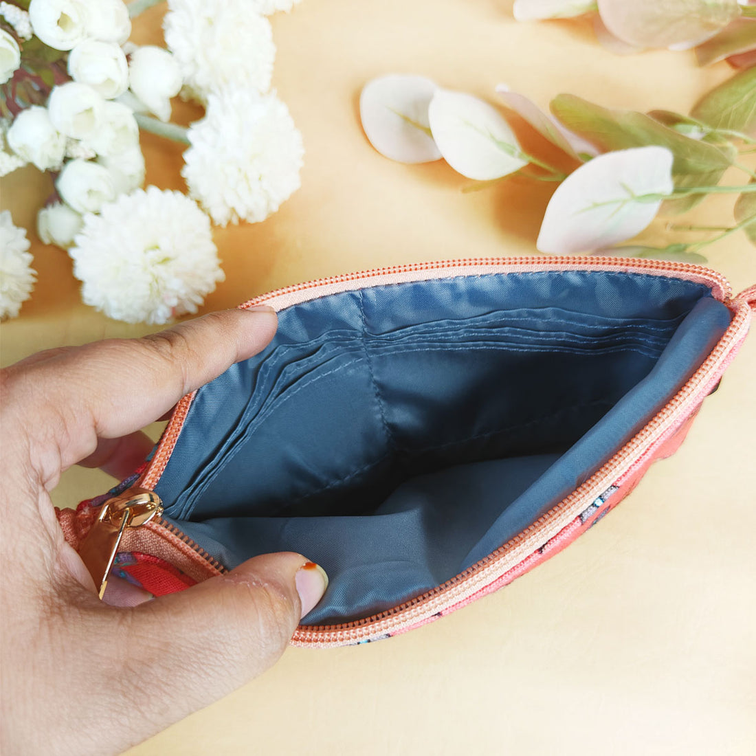 Dual zip-peach purple file