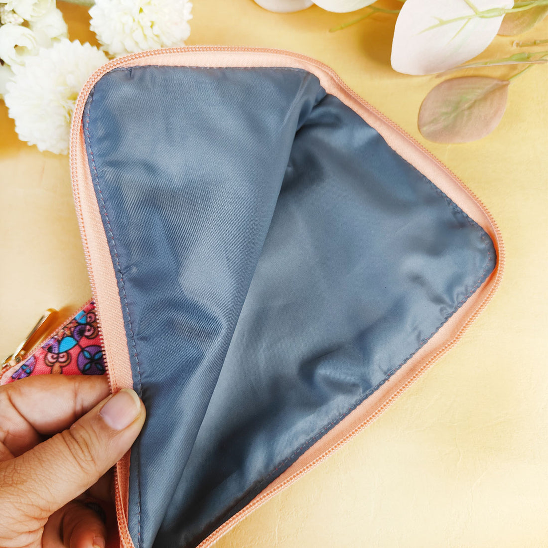 Dual zip-peach purple file