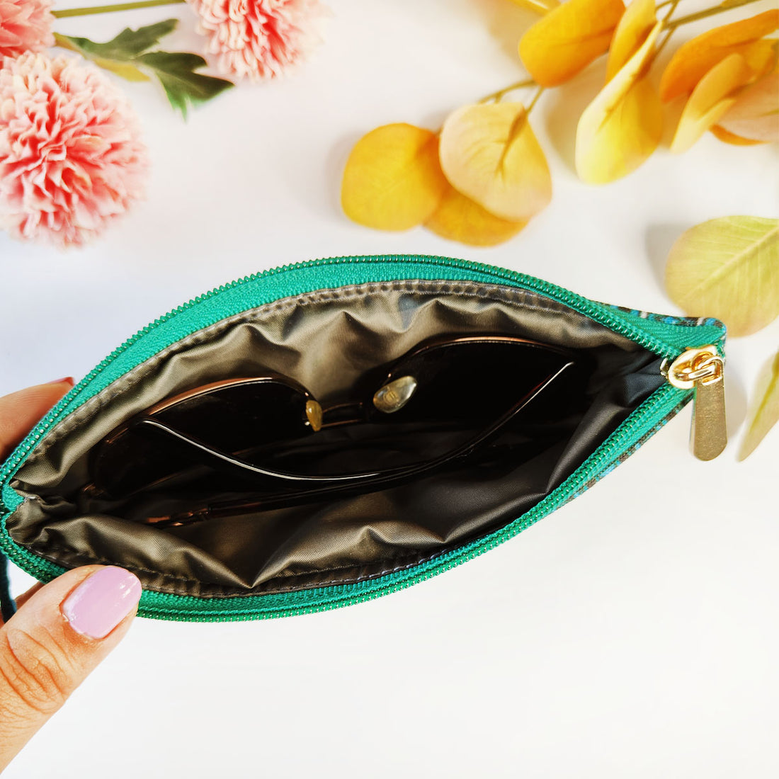 Eyewear/Sunglass Case-Sea Green Persian