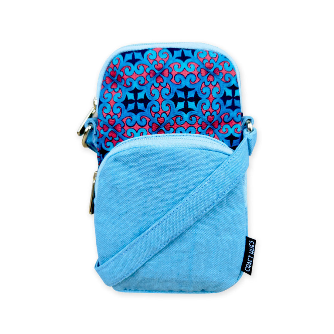 Front Pocket Mobile Sling- Blue Knot