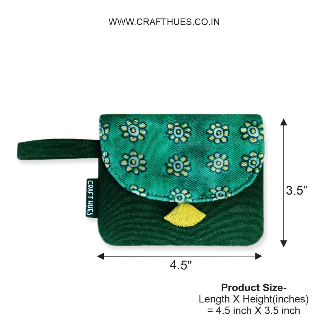 Curve Flap Big/Mini Wallet Combo-Green Yellow Flower