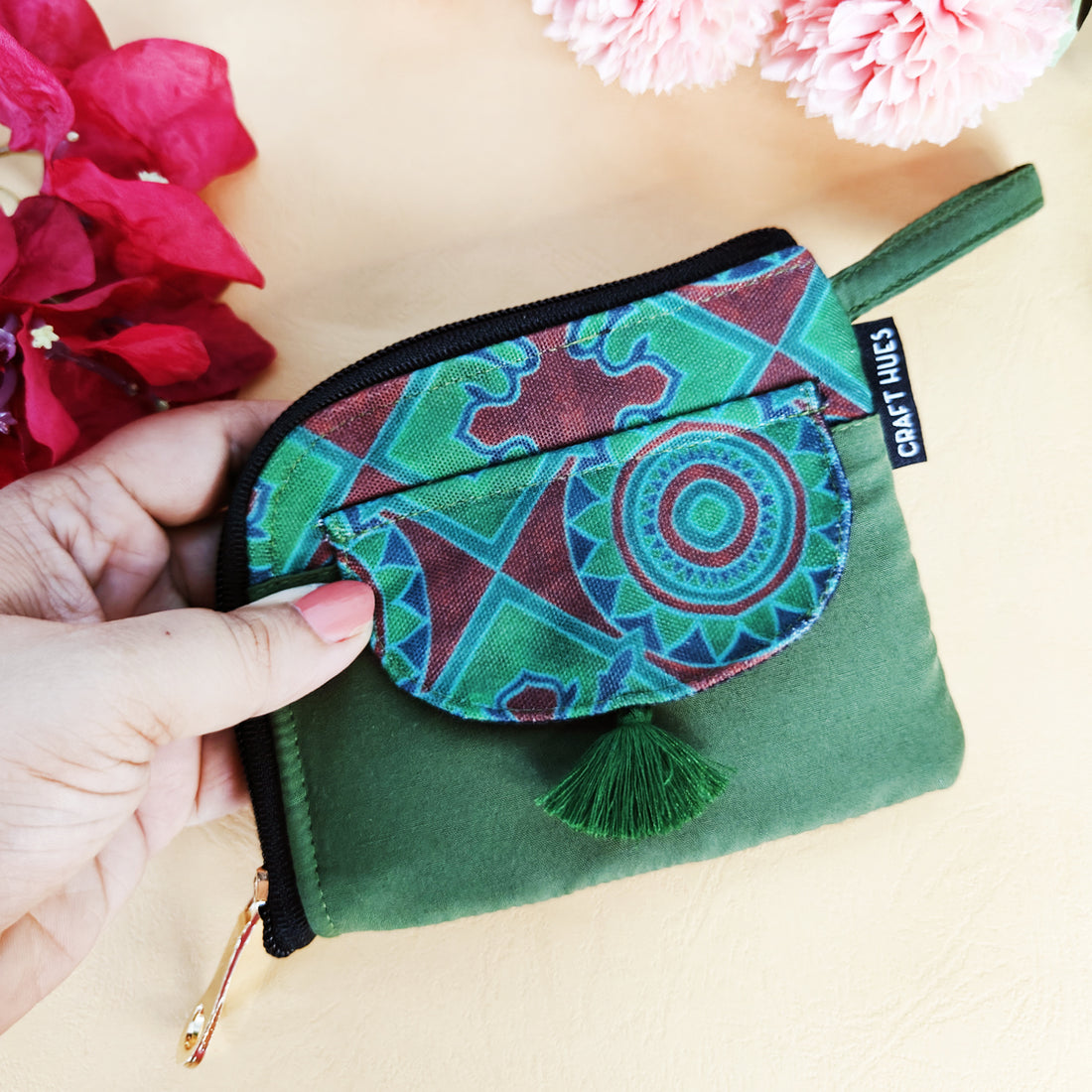 Curve Mini Wallet- Green Chakra