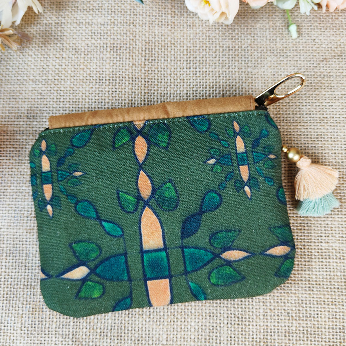 green chakra mini wallet