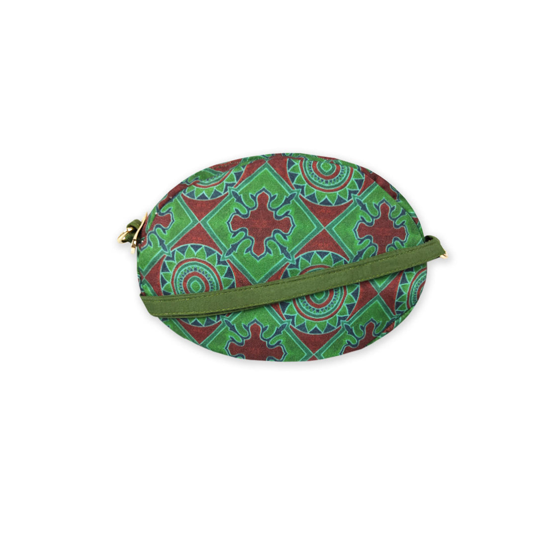 Oval Sling Bag- Athangudi Green Chakra