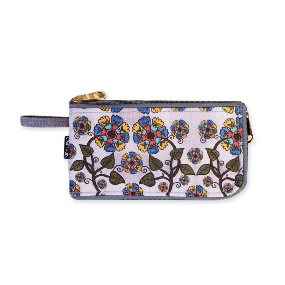 Dual-Zip Wallet- Grey Chakra