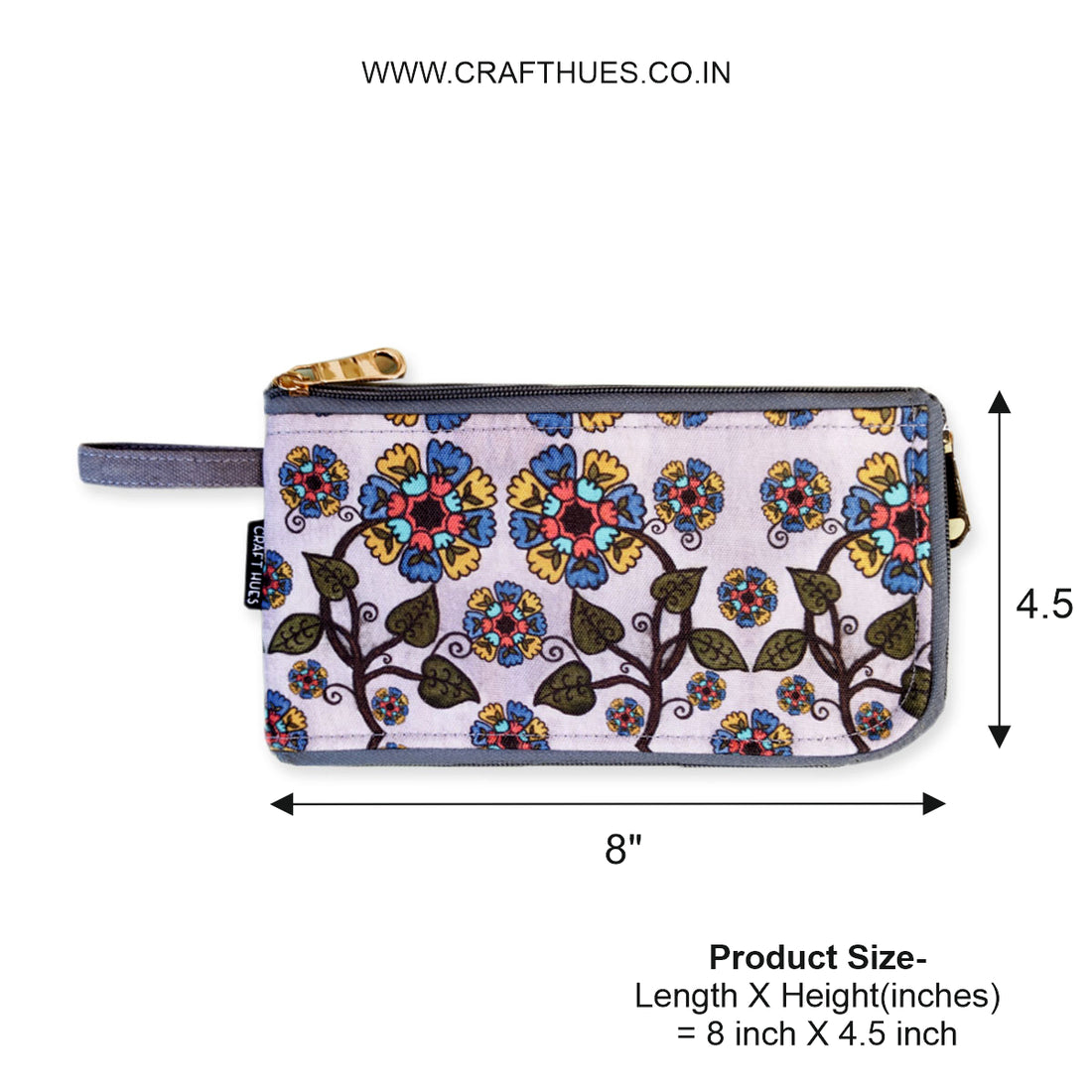 Dual-Zip Wallet- Grey Chakra