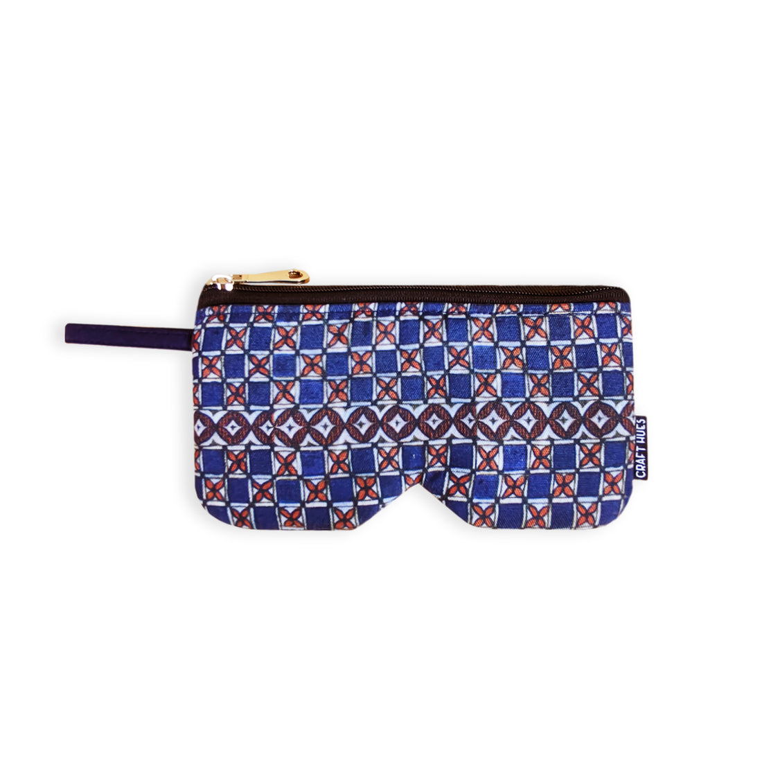 Eyewear/Sunglass Case-Madhubani Blue Check