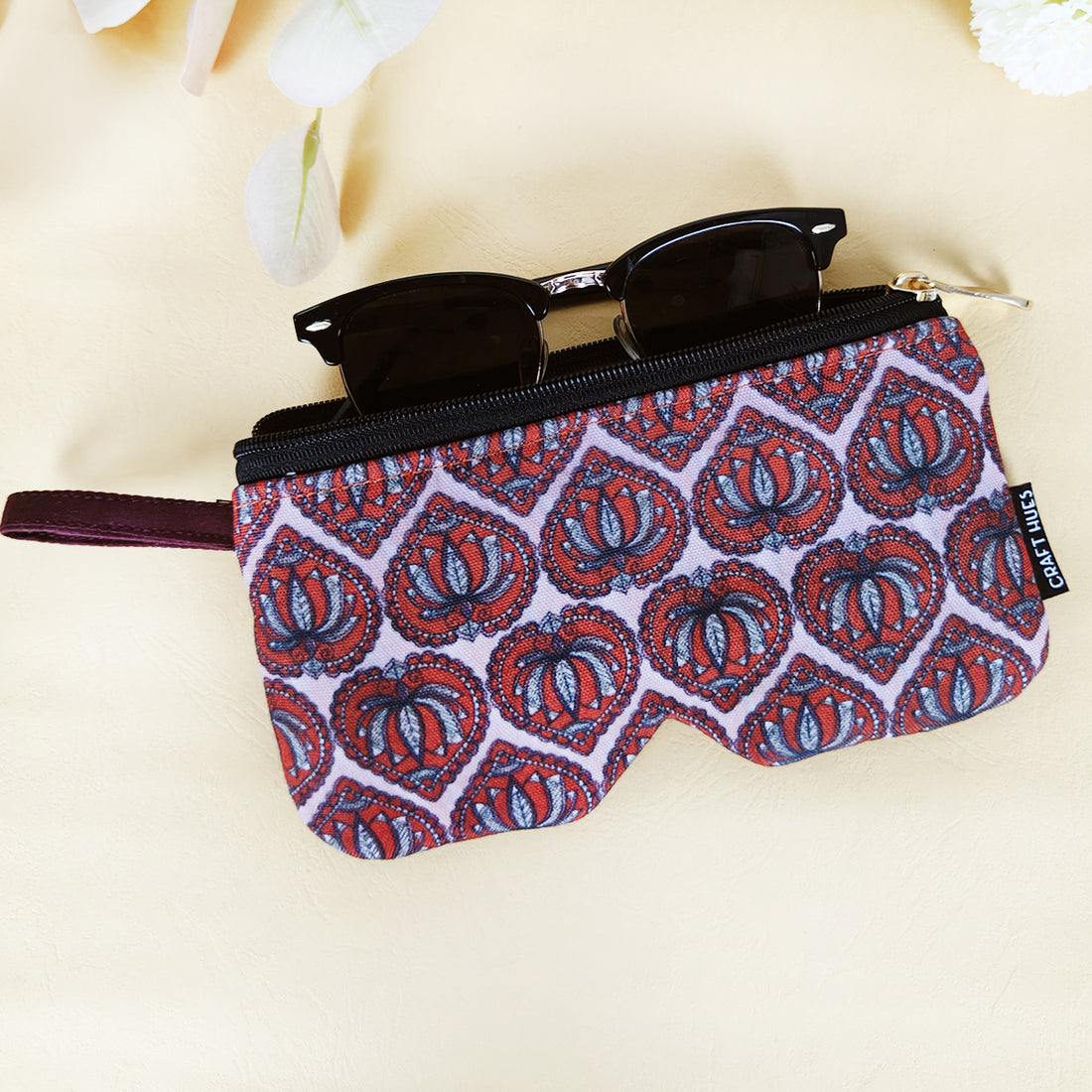 Eyewear/Sunglass Case-Red-Mustard Combo