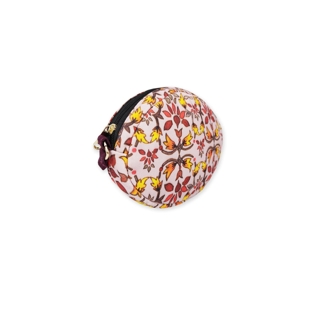 Oval Sling Bag- Maroon Flowers