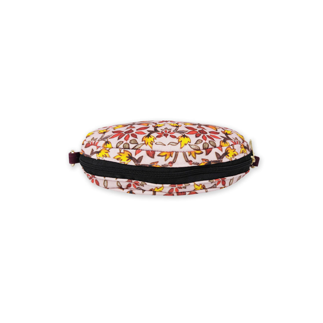 Oval Sling Bag- Maroon Flowers