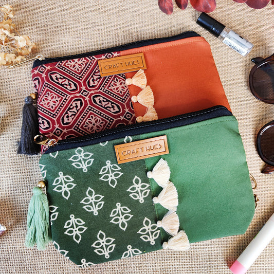 Green/Maroon Pouch Combo