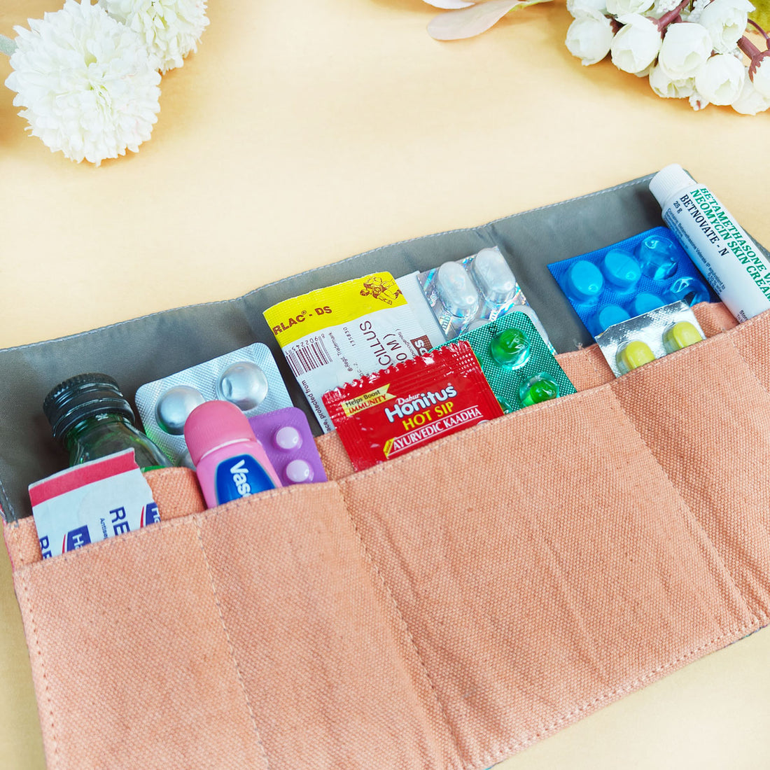 Medicine Organizer - Pink Tile