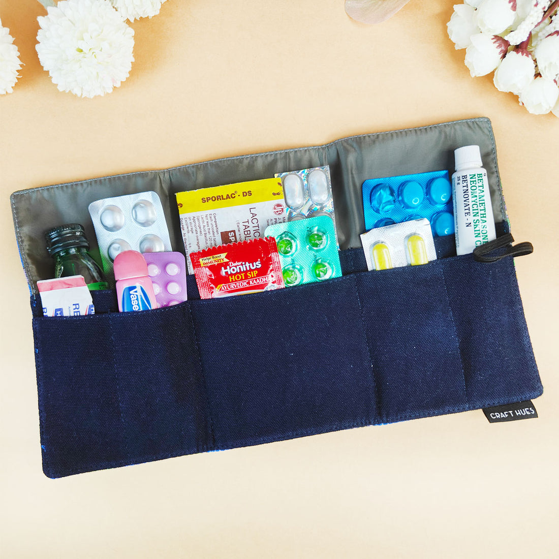 Medicine Organizer - Blue Green Tile