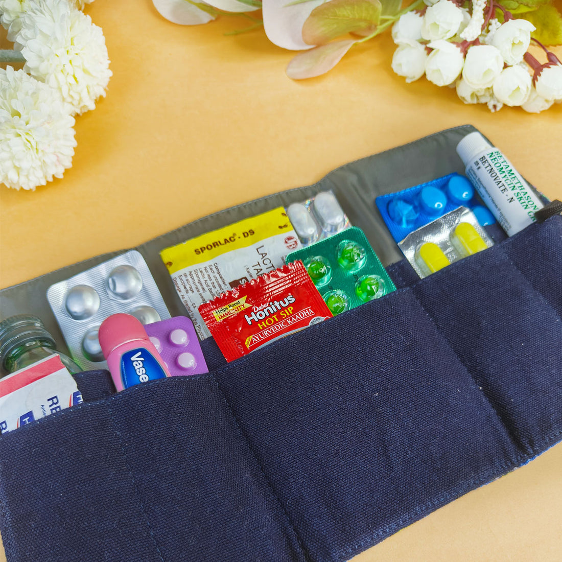 Medicine Organizer - Blue Green Tile