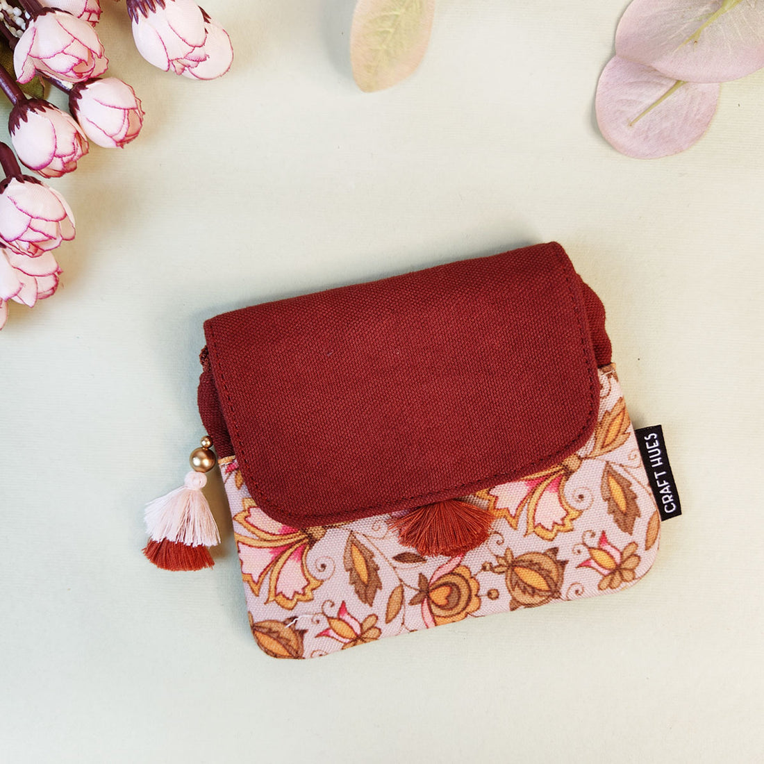MINI FLAP WALLET- ORANGE PRADIZE-PURPLE SUZANI