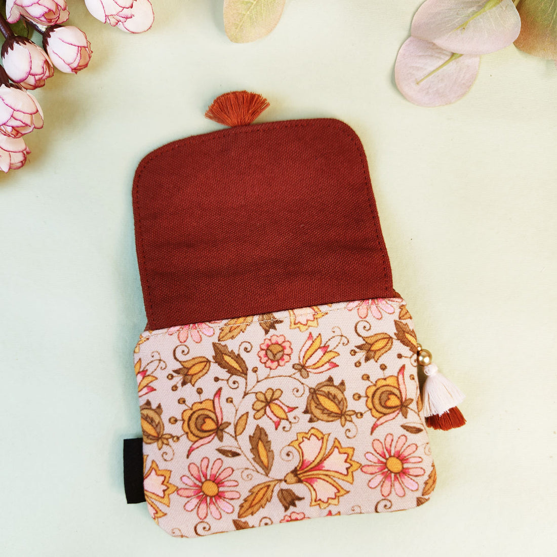 MINI FLAP WALLET- SEA-GREEN-PEACH PARADIZE