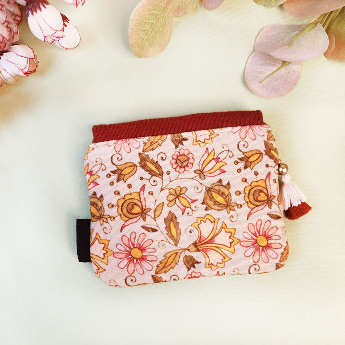 MINI FLAP WALLET- ORANGE PRADIZE-PURPLE SUZANI