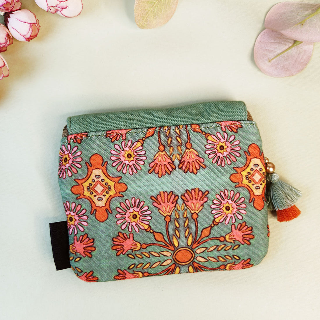 MINI FLAP WALLET- SEA-GREEN-PEACH PARADIZE