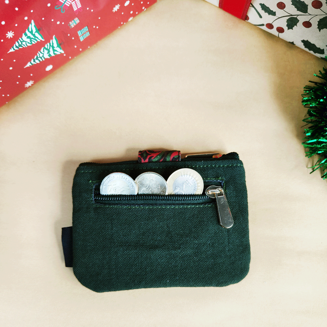 Plain Mini Wallet Combo-Black-Bottle Green