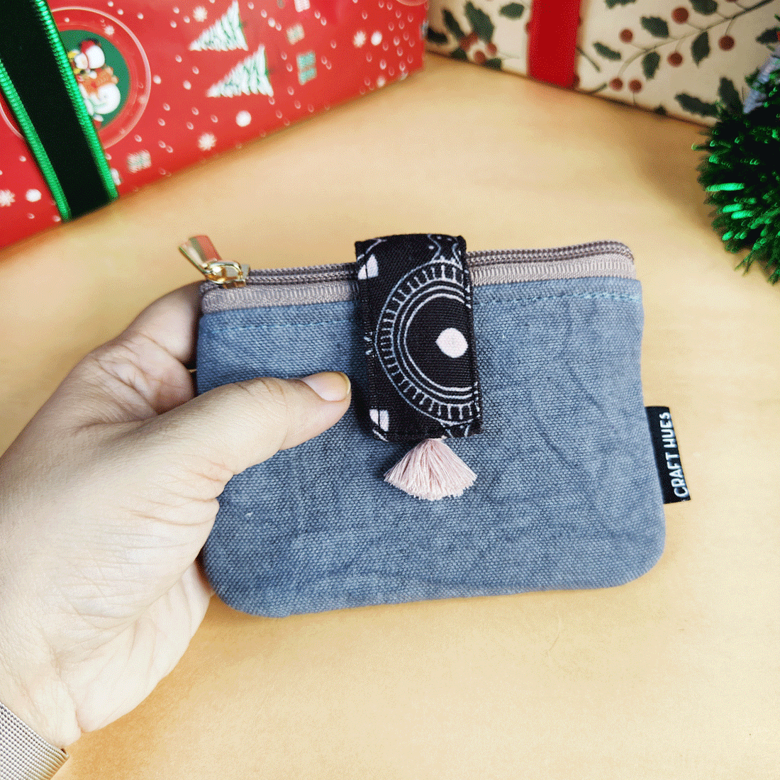 Plain Mini Wallet Combo-Pink-Grey