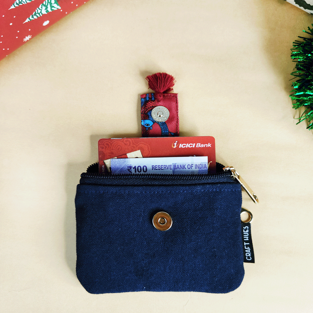 Plain Mini Wallet Combo-Navy-Sky Blue