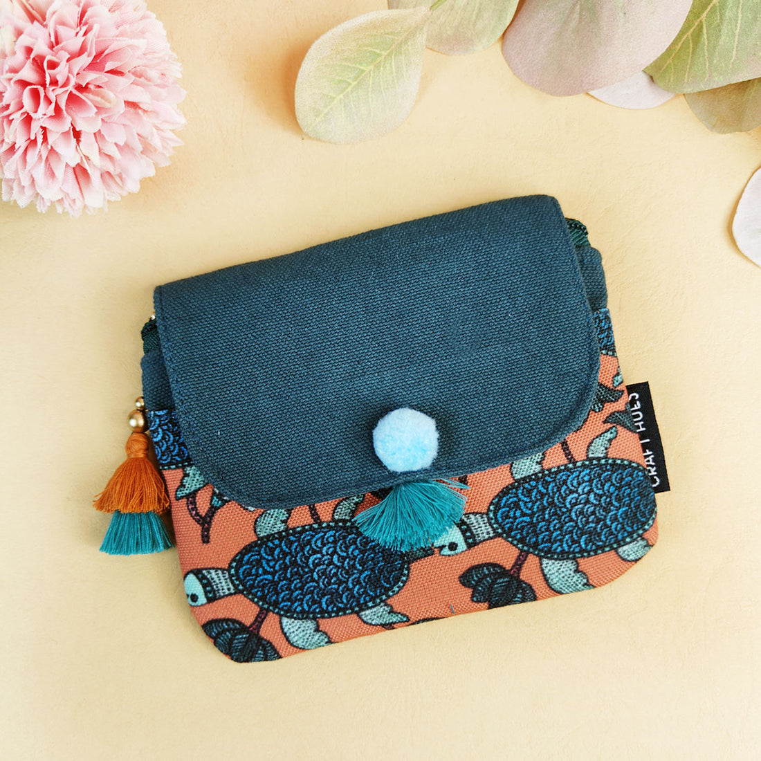 Mini wallet- Gond Teal-Green
