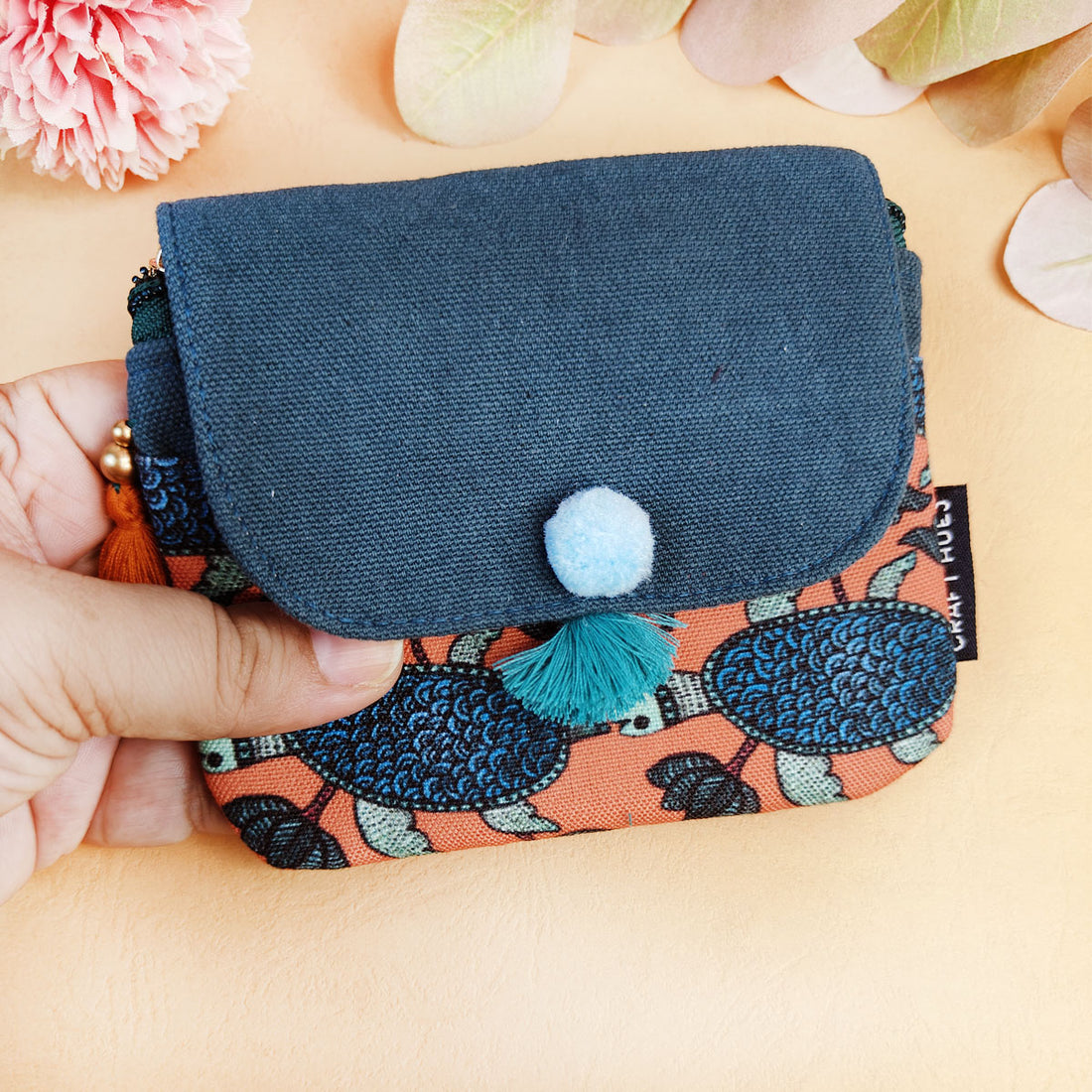 Mini wallet- Gond Teal-Green