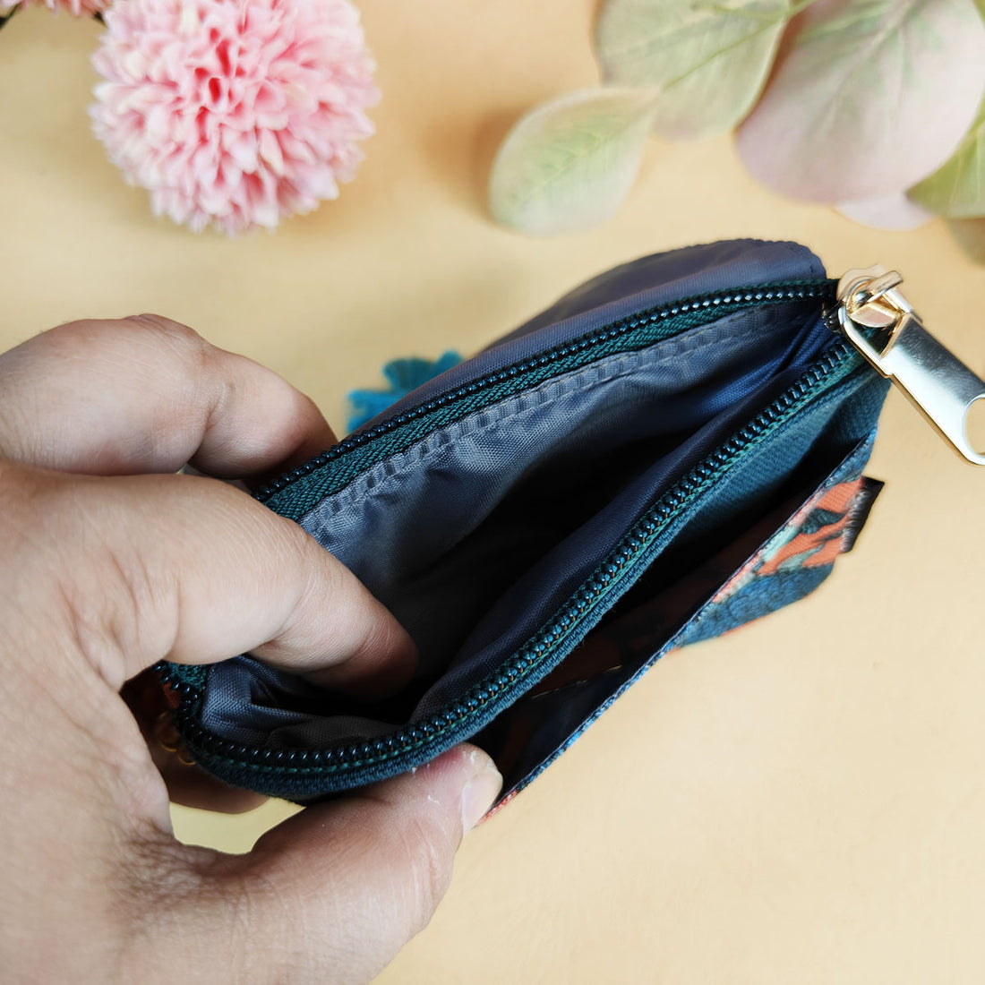 Mini wallet- Gond Teal-Green