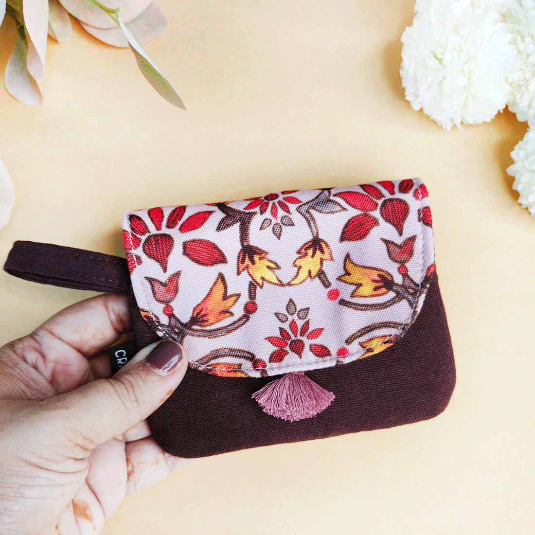 Curve Flap Big/Mini Wallet Combo-Maroon Mughal Floral