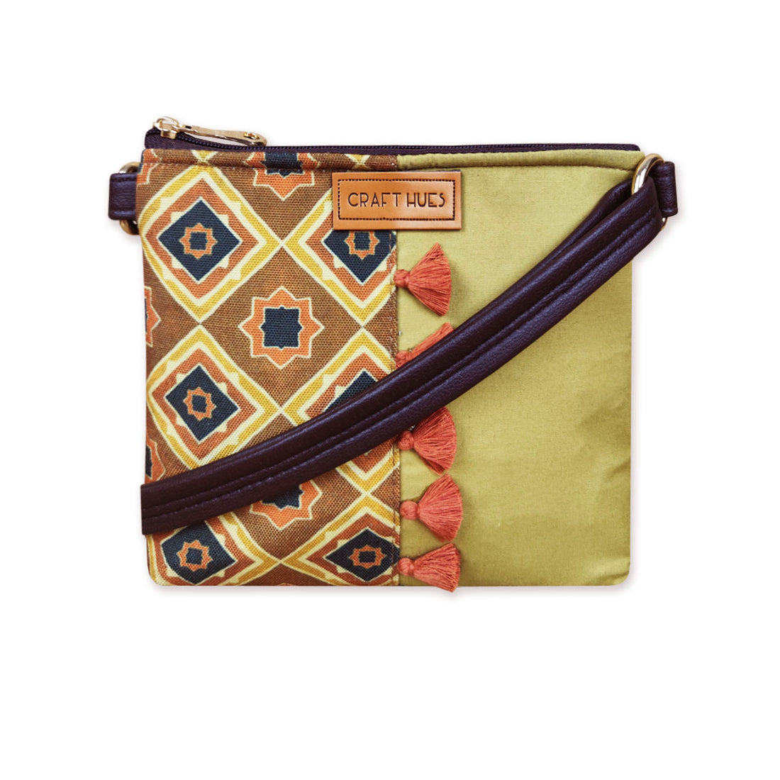 Mustard Kites Half Print Sling/Pouch Bag Combo