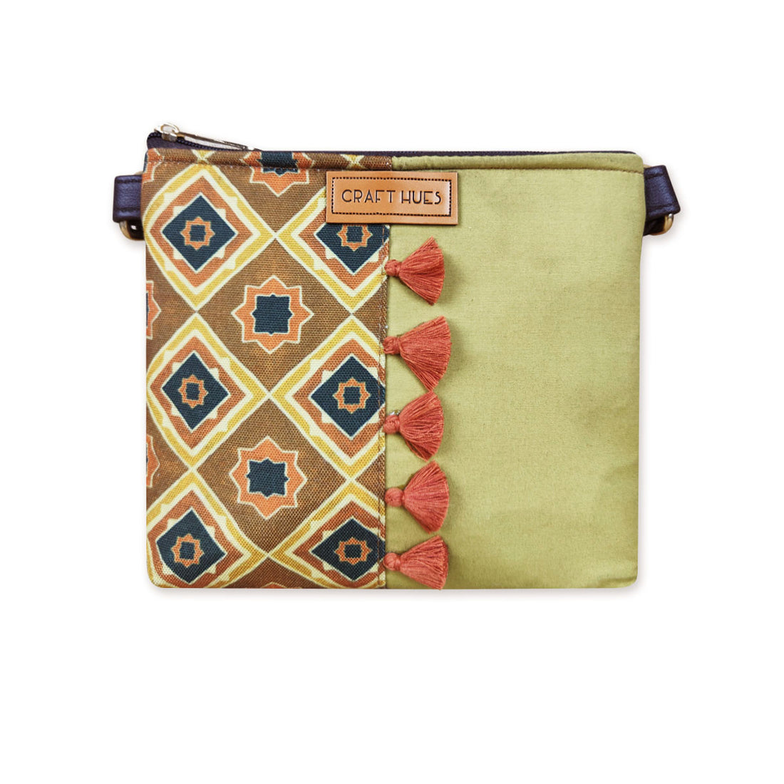 Mustard Kites Half Print Sling/Pouch Bag Combo