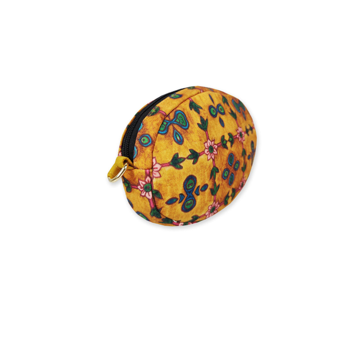 Oval Sling Bag- Mustard pink flower