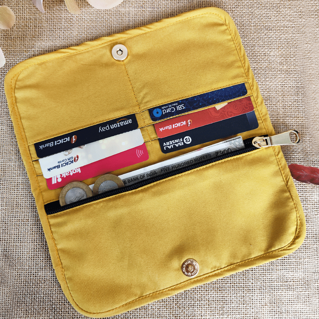 Mustard Warli Card Cash Wallet