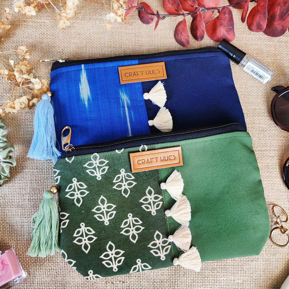 Navy/Green Pouch Combo