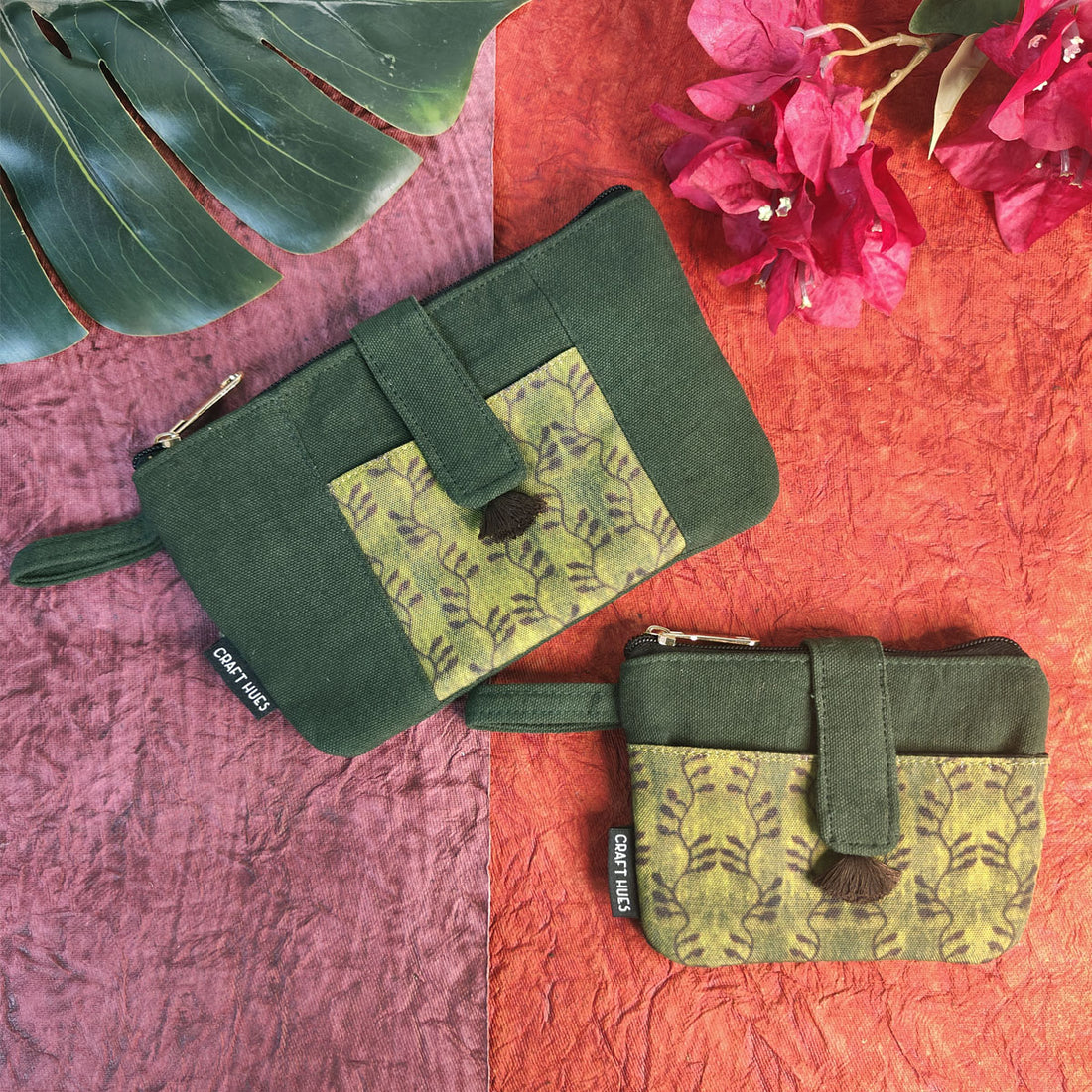 Front Thin Flap Big/Mini Wallet Combo-Green Bel