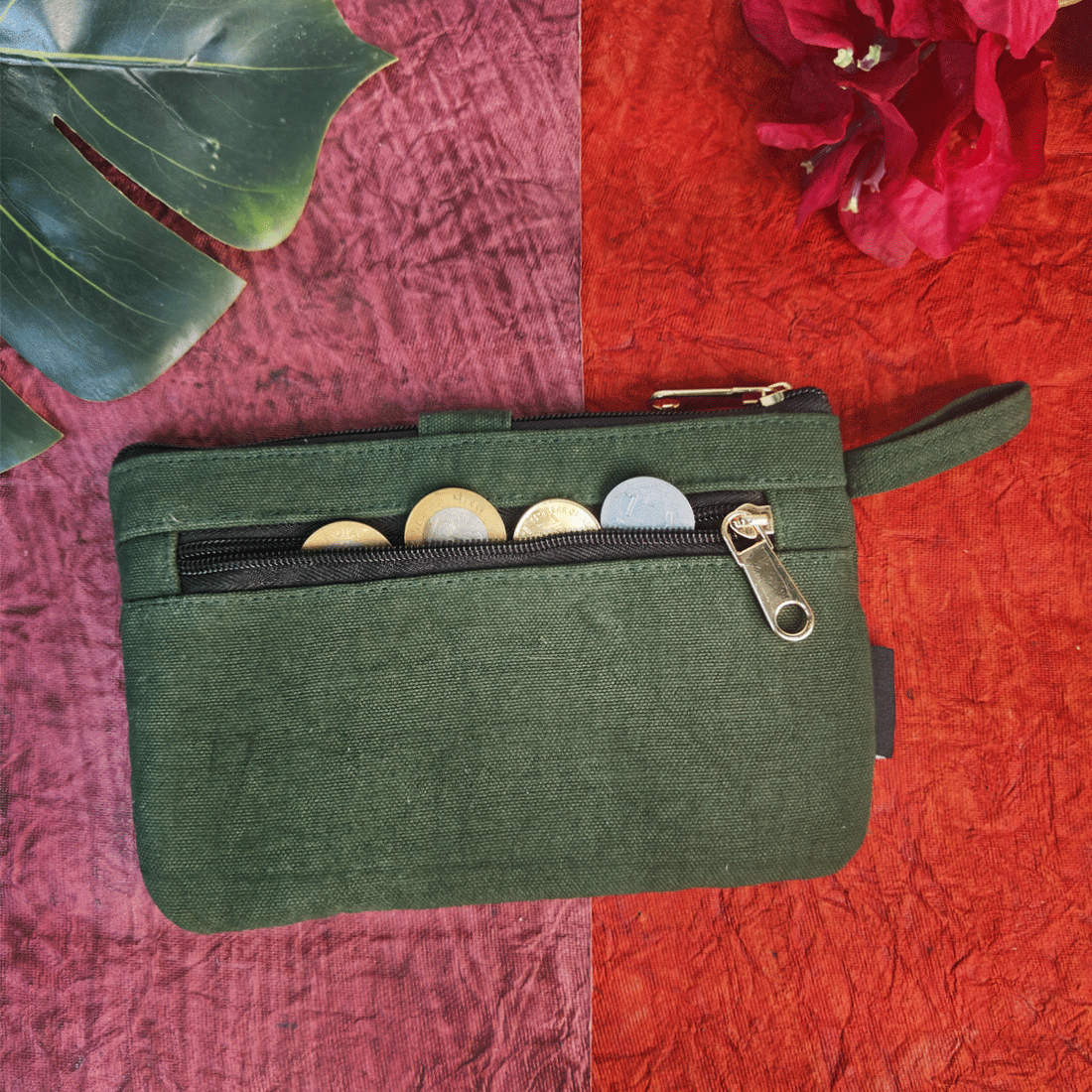 Front Thin Flap Big/Mini Wallet Combo-Green Bel