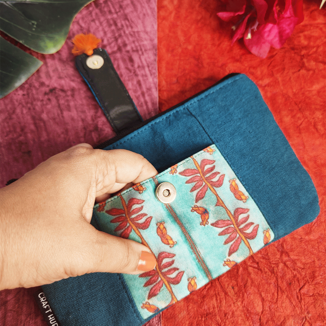 Front Thin Flap Big/Mini Wallet Combo- Mughal Green Door