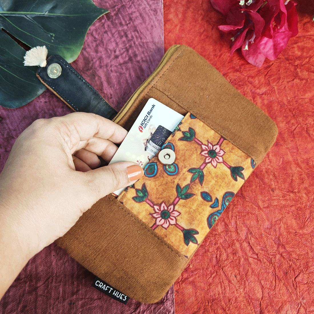 Front Thin Flap Big/Mini Wallet Combo-Mughal Mustard Garden