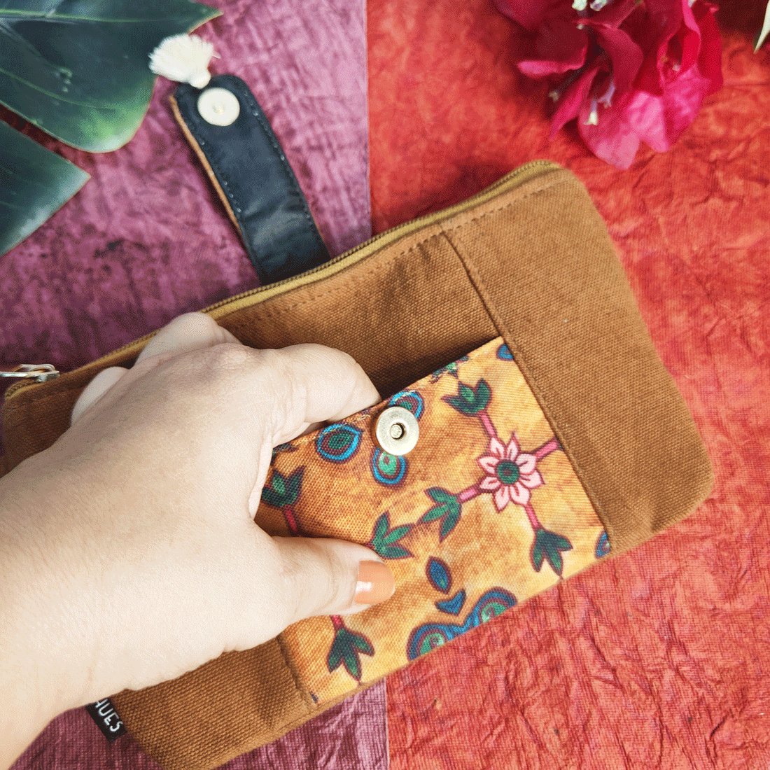 Front Thin Flap Big/Mini Wallet Combo-Mughal Mustard Garden