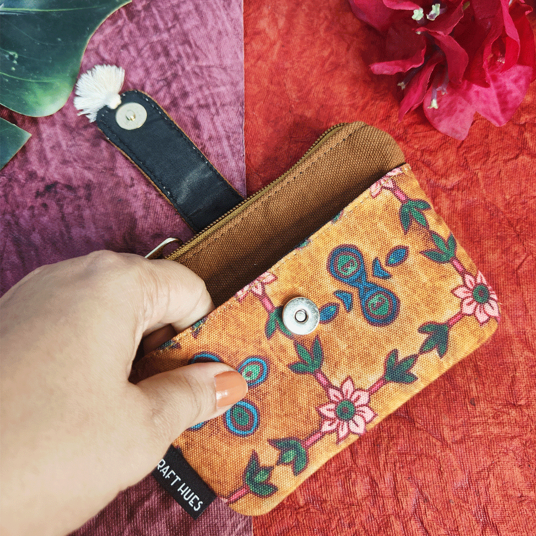 Front Thin Flap Big/Mini Wallet Combo-Mughal Mustard Garden