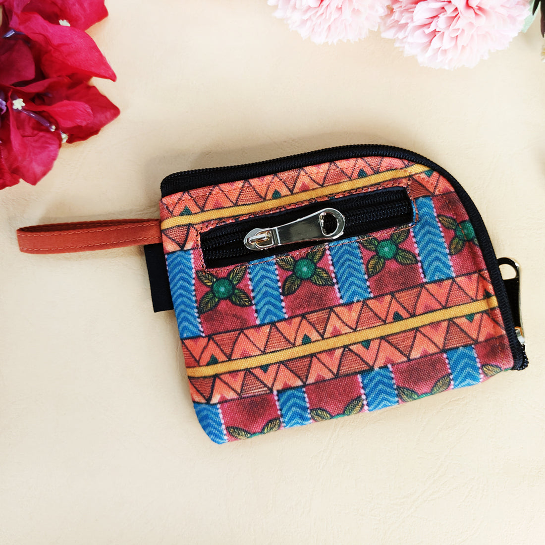 Curve Mini Wallet- Orange Aztec