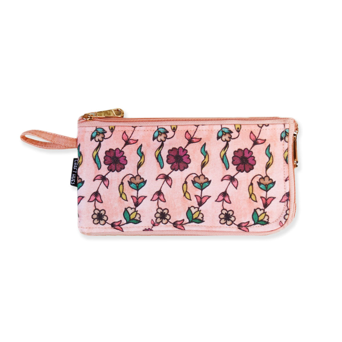 Dual-Zip Wallet- Peach Maroon Bel
