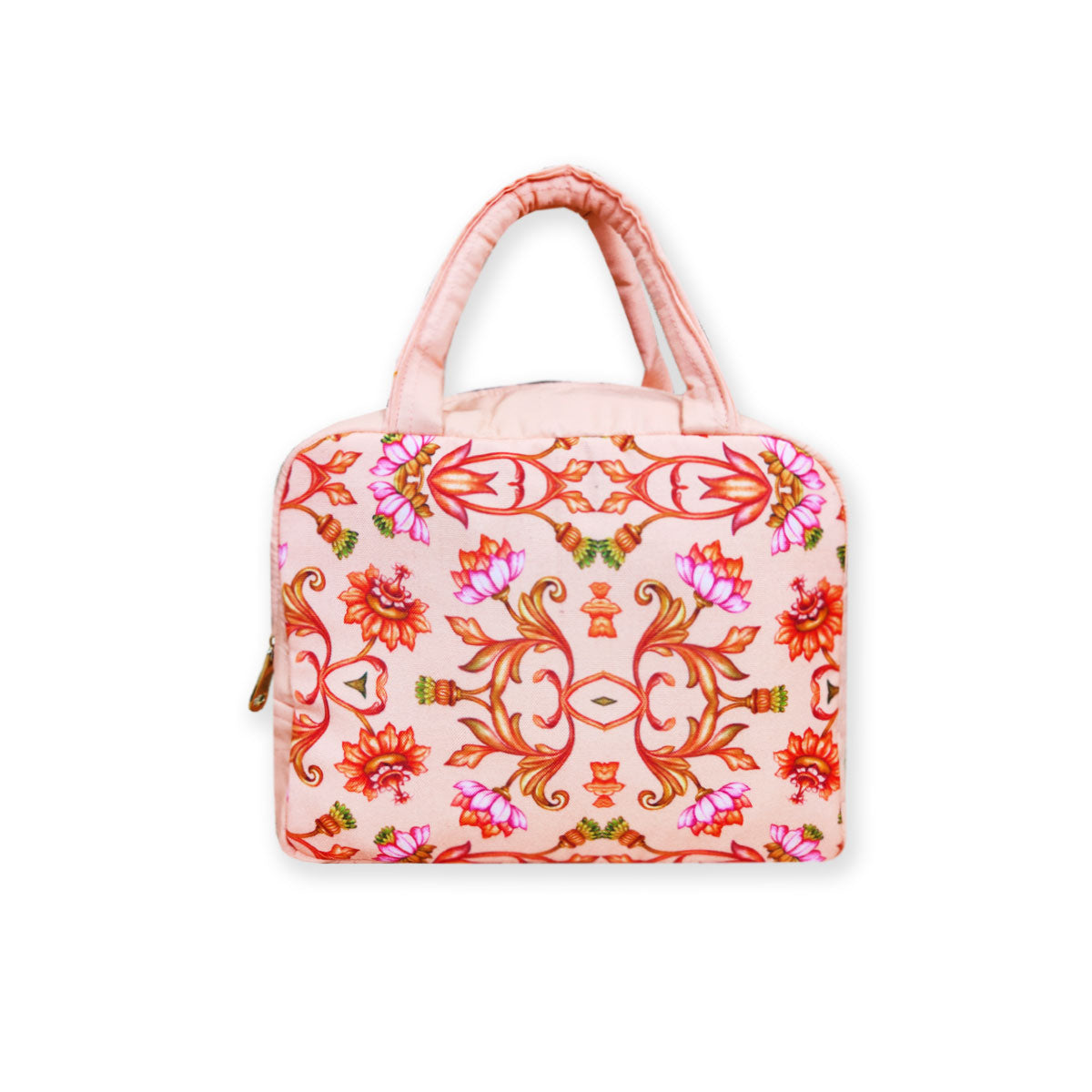 Peach Mughal Floral Lunch Bag