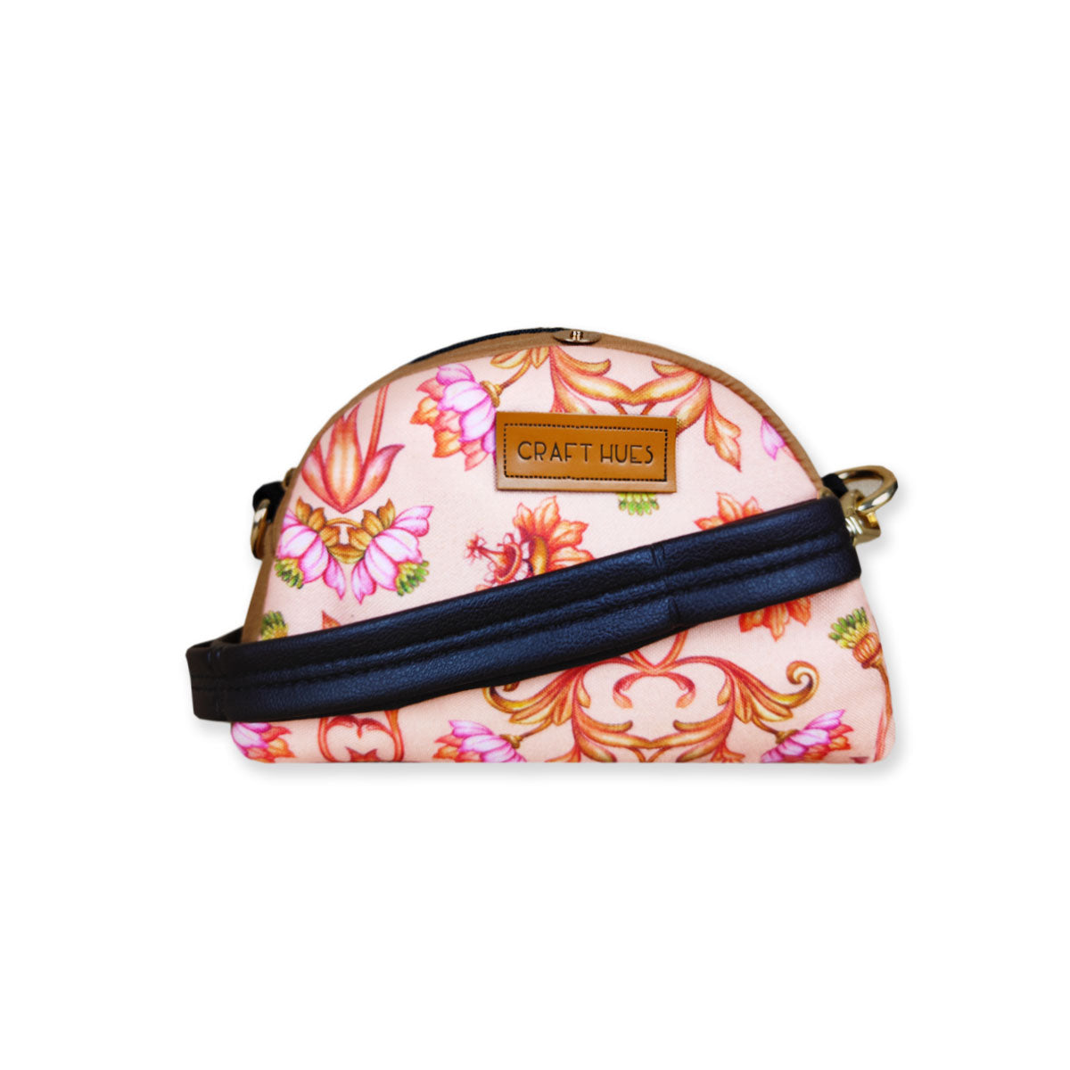 Peach Mughal Pouch with Sling