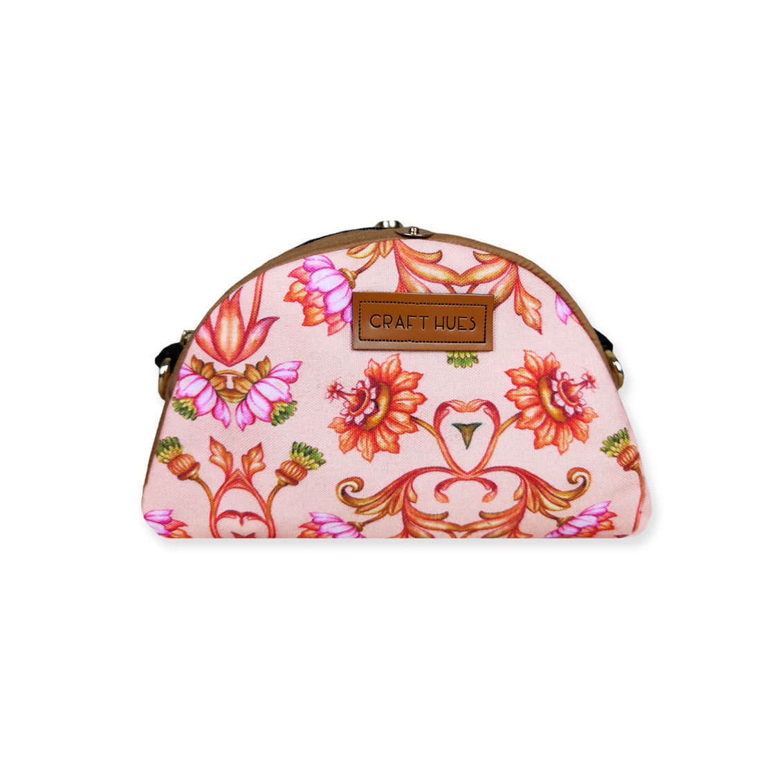 Peach Mughal Pouch with Sling