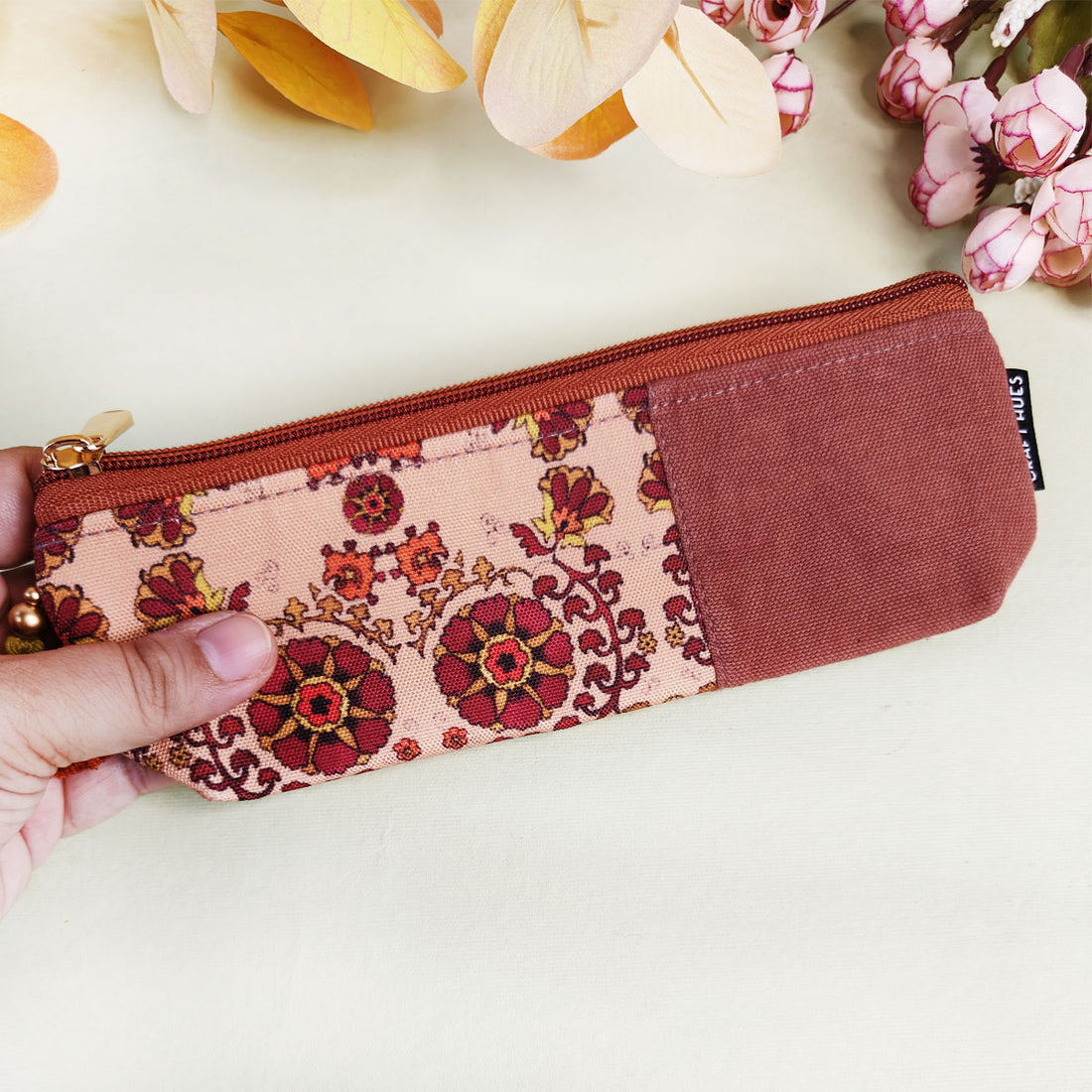 Peach-Beige-Teal Pencil Pouch Combo