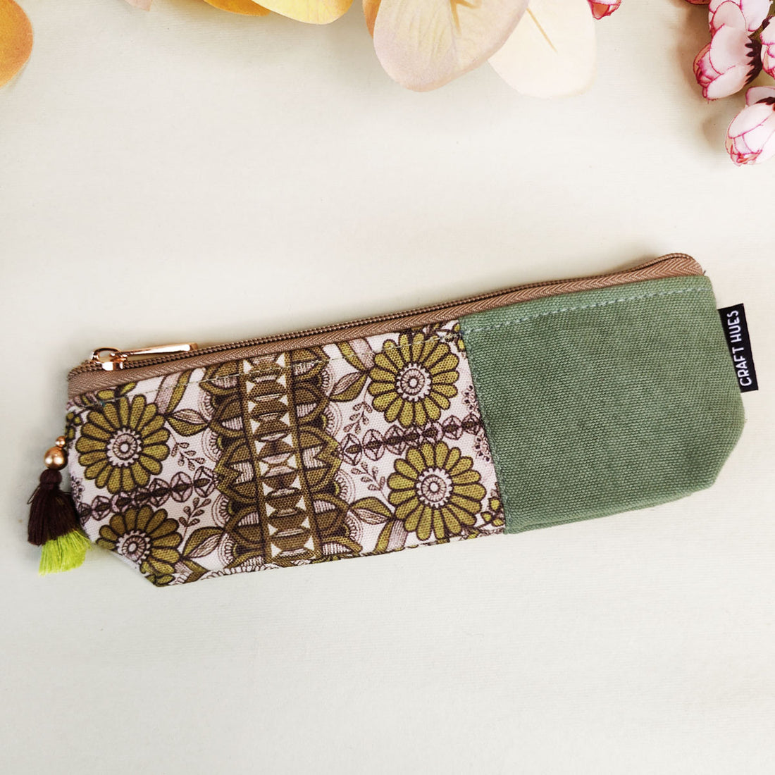 Purple-Orange-Green Pencil Pouch Combo