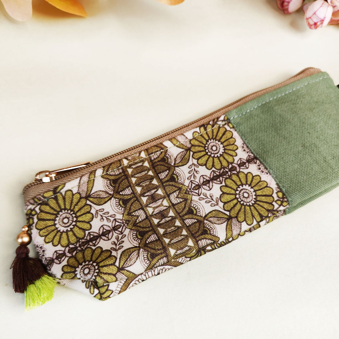 Purple-Orange-Green Pencil Pouch Combo